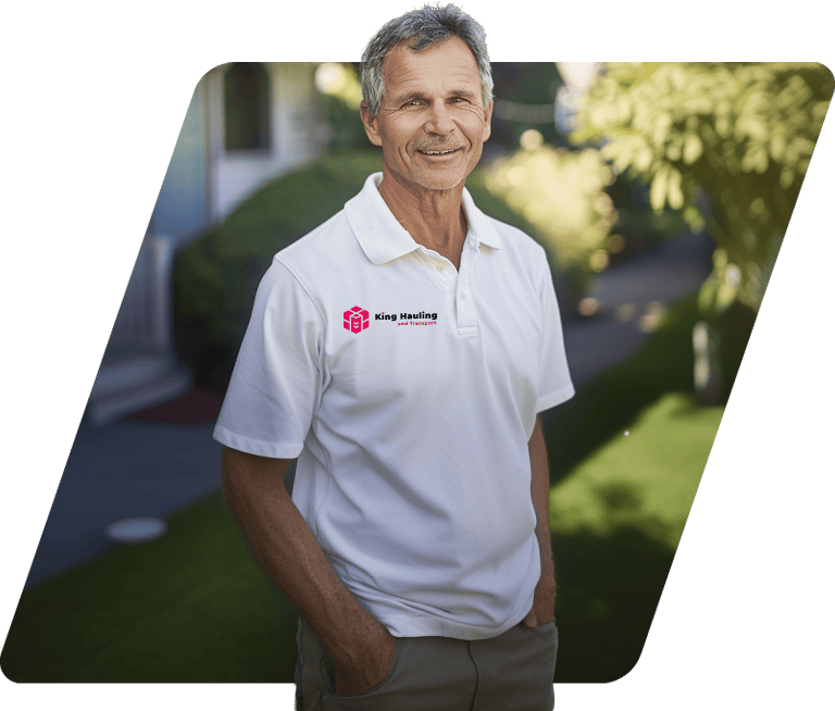 king hauling ceo smiling in white company polo.